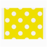 Polka Dots - White on Canary Yellow Large Glasses Cloth (2 Sides)