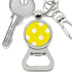 Polka Dots - White on Canary Yellow Bottle Opener Key Chain