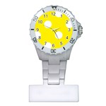 Polka Dots - White on Canary Yellow Nurses Watch