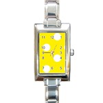 Polka Dots - White on Canary Yellow Rectangle Italian Charm Watch