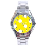 Polka Dots - White on Canary Yellow Stainless Steel Analogue Watch
