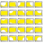 Polka Dots - White on Canary Yellow 9mm Italian Charm (25 pack)