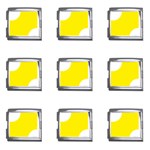 Polka Dots - White on Canary Yellow Mega Link Italian Charm (9 pack)