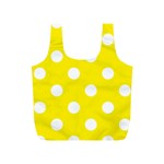 Polka Dots - White on Canary Yellow Full Print Recycle Bag (S)