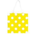 Polka Dots - White on Canary Yellow Grocery Light Tote Bag