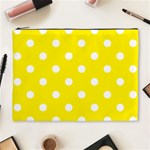 Polka Dots - White on Canary Yellow Cosmetic Bag (XL)