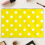 Polka Dots - White on Canary Yellow Cosmetic Bag (XXL)