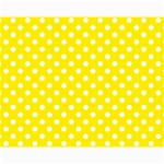 Polka Dots - White on Canary Yellow Collage 11  x 14 