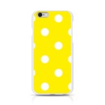 Polka Dots - White on Canary Yellow Apple iPhone 6/6S Silicone Case (Transparent)