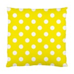 Polka Dots - White on Canary Yellow Standard Cushion Case (One Side)