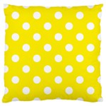Polka Dots - White on Canary Yellow Large Cushion Case (Two Sides)