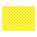 Polka Dots - White on Canary Yellow Double Sided Flano Blanket (Mini)