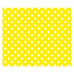 Polka Dots - White on Canary Yellow Double Sided Flano Blanket (Small)