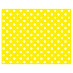 Polka Dots - White on Canary Yellow Double Sided Flano Blanket (Medium)