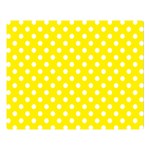 Polka Dots - White on Canary Yellow Double Sided Flano Blanket (Large)