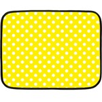 Polka Dots - White on Canary Yellow Double Sided Fleece Blanket (Mini)