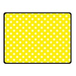 Polka Dots - White on Canary Yellow Double Sided Fleece Blanket (Small) (Two Sides)