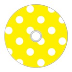 Polka Dots - White on Canary Yellow CD Wall Clock