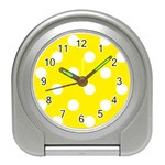 Polka Dots - White on Canary Yellow Desk Alarm Clock