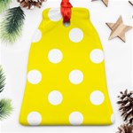 Polka Dots - White on Canary Yellow Ornament (Bell)