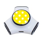 Polka Dots - White on Canary Yellow Portable USB Hub (One Side)