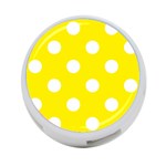 Polka Dots - White on Canary Yellow 4-Port USB Hub (One Side)