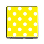 Polka Dots - White on Canary Yellow Memory Card Reader (Square)