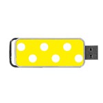 Polka Dots - White on Canary Yellow Portable USB Flash (Two Sides)