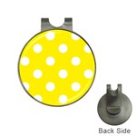 Polka Dots - White on Canary Yellow Golf Ball Marker Hat Clip