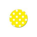 Polka Dots - White on Canary Yellow Golf Ball Marker (10 pack)