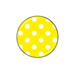 Polka Dots - White on Canary Yellow Hat Clip Ball Marker (10 pack)
