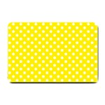 Polka Dots - White on Canary Yellow Small Doormat