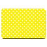 Polka Dots - White on Canary Yellow Large Doormat
