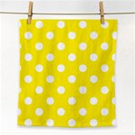 Polka Dots - White on Canary Yellow Face Towel