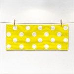 Polka Dots - White on Canary Yellow Hand Towel