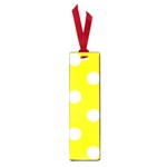 Polka Dots - White on Canary Yellow Small Book Mark