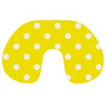 Polka Dots - White on Canary Yellow Travel Neck Pillow