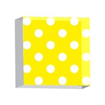 Polka Dots - White on Canary Yellow 4 x 4  Acrylic Photo Block