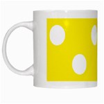 Polka Dots - White on Canary Yellow White Mug