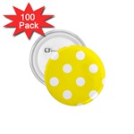 Polka Dots - White on Canary Yellow 1.75  Button (100 pack)