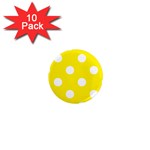 Polka Dots - White on Canary Yellow 1  Mini Magnet (10 pack)