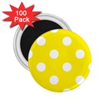 Polka Dots - White on Canary Yellow 2.25  Magnet (100 pack)