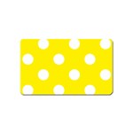 Polka Dots - White on Canary Yellow Magnet (Name Card)