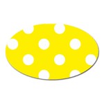 Polka Dots - White on Canary Yellow Magnet (Oval)