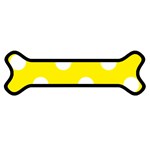 Polka Dots - White on Canary Yellow Magnet (Dog Bone)