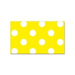 Polka Dots - White on Canary Yellow Sticker (Rectangular)
