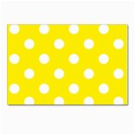 Polka Dots - White on Canary Yellow Postcards 5  x 7  (Pkg of 10)