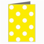 Polka Dots - White on Canary Yellow Greeting Card