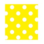 Polka Dots - White on Canary Yellow Greeting Card 4.5  x 6 
