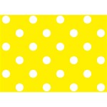 Polka Dots - White on Canary Yellow Birthday Cake 3D Greeting Card (7x5)